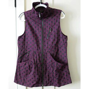 APROPOS Purple Black Polka Dot Zip Front Vest - M